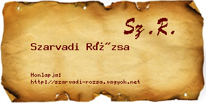 Szarvadi Rózsa névjegykártya
